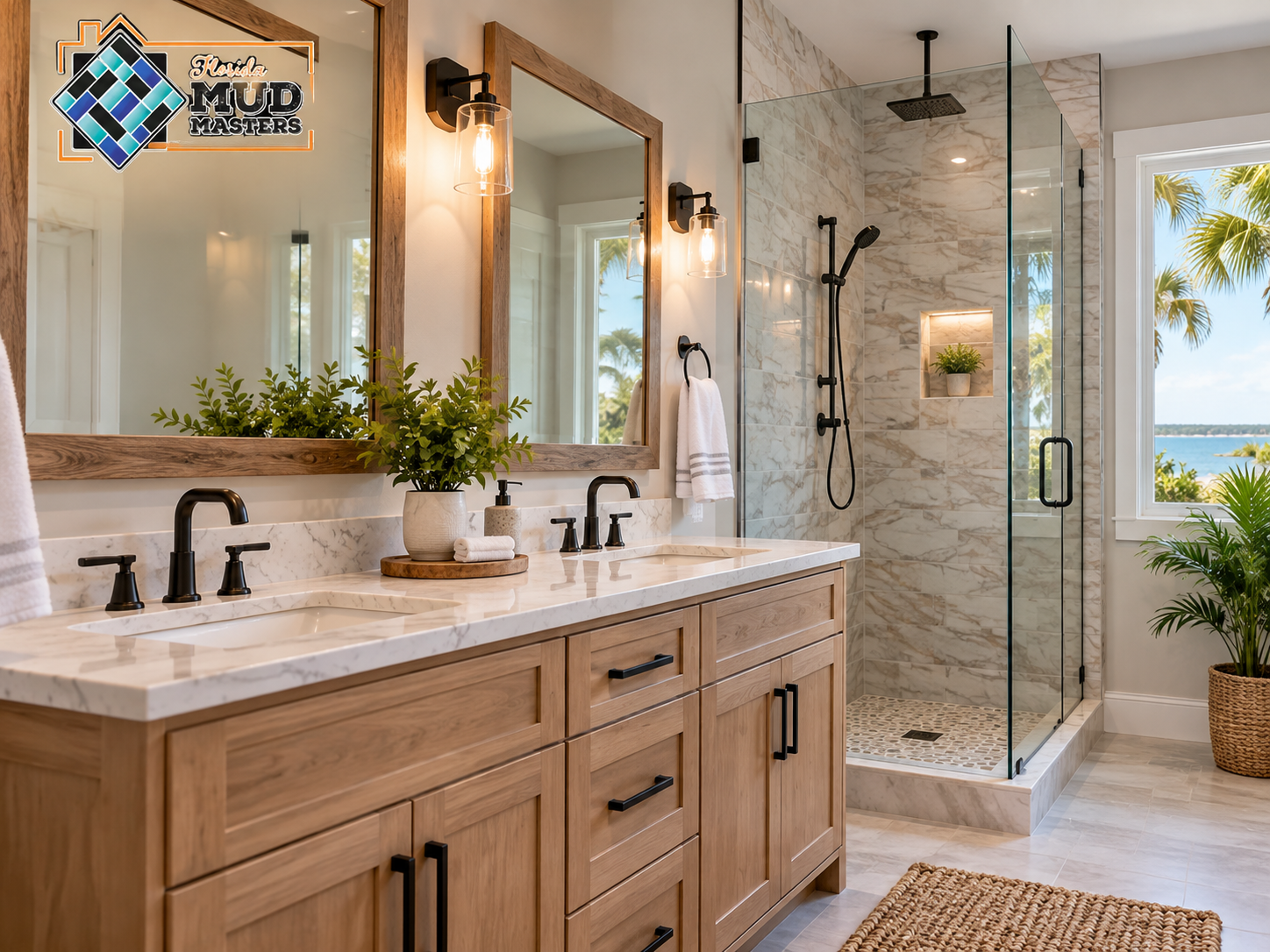 Bathroom vanity installation in Fernandina Beach FL by Florida Mud Masters