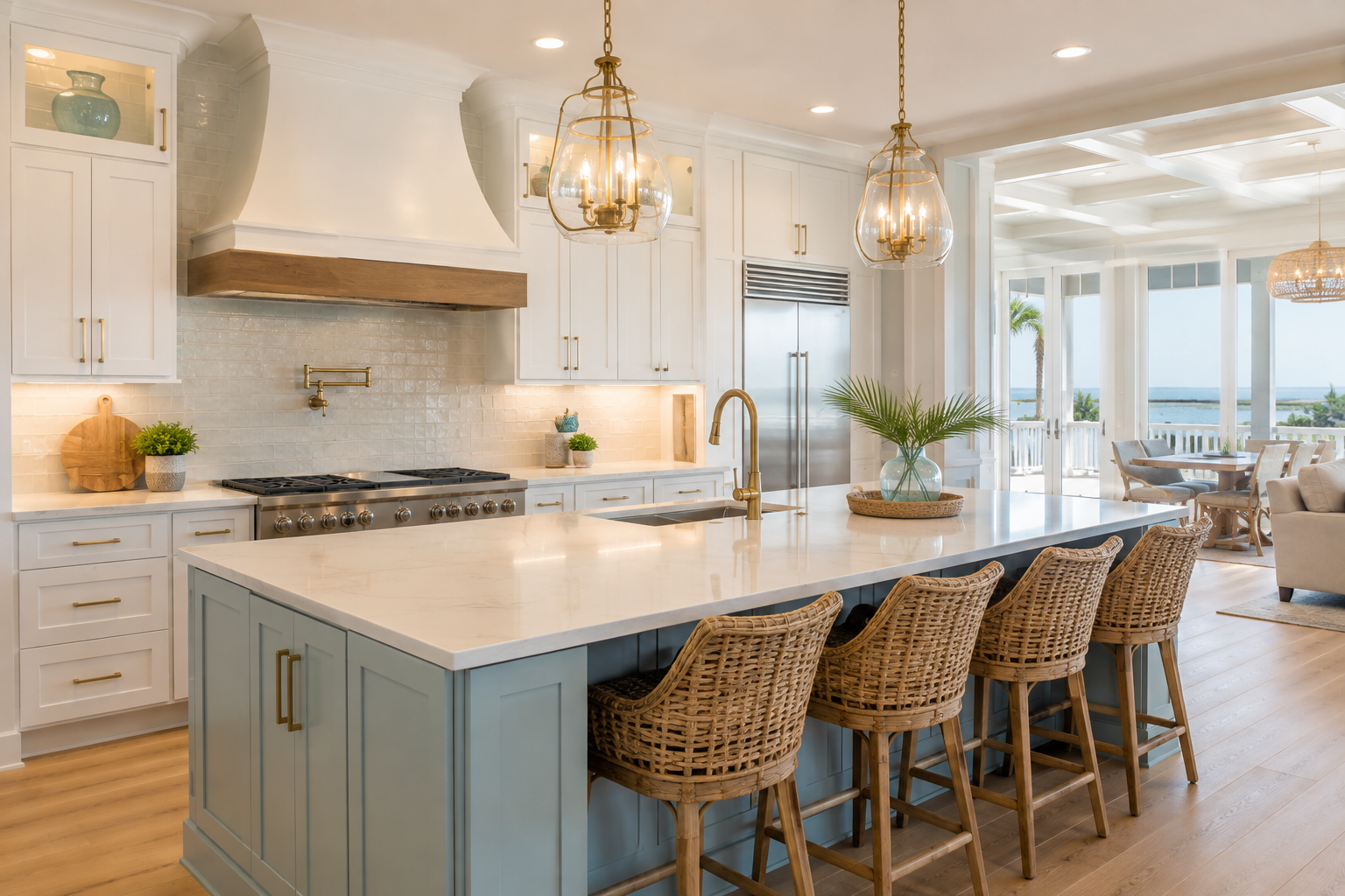 Custom kitchen remodeling in Fernandina Beach FL with coastal design